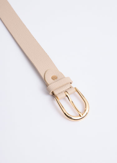 Ceinture en simili cuir aspect grainé Beige