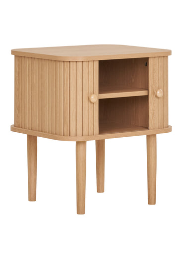 Table de chevet avec portes coulissantes Naturel