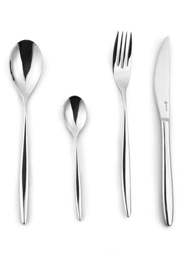 Ménagère 24 pièces inox brillant Coquelicot Gris