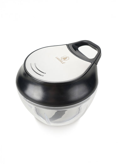 Hachoir mécanique inox + couvercle conservation Noir