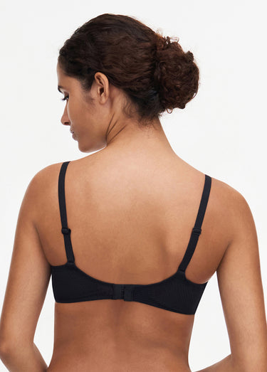 Soutien-gorge triangle sans armatures, FLEURS Noir