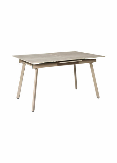 Table extensible effet pierre  travertin Beige