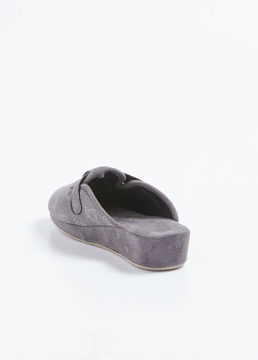 Chaussons mules scratchés largeur confort Gris