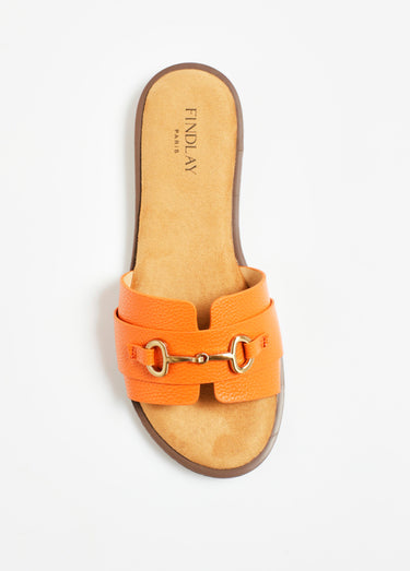 Sandales façon mules avec détail métal Orange