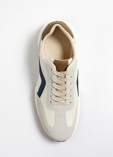 Baskets style jogger bicolore et bimatière Beige