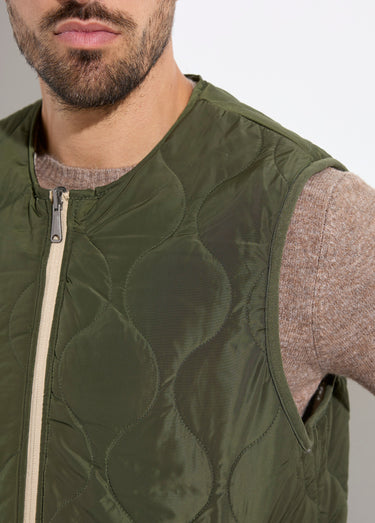 Veste sans manches casual réversible Beige/Kaki