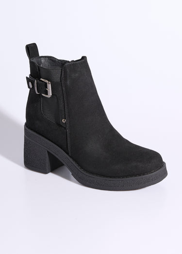 Boots à talons hauts et semelle crêpe Noir