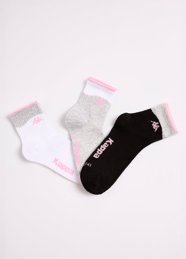 Chaussettes de sport à côtes, fantaisie Assortis Gris