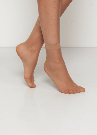 Socquettes en voile, 17 deniers Beige