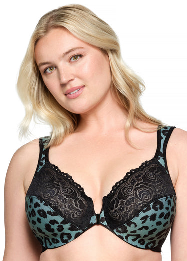 Soutien-gorge WonderWire ouverture devant Vert ancien/imprimé