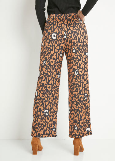 Pantalon fluide élastiqué motif léopard Leopard