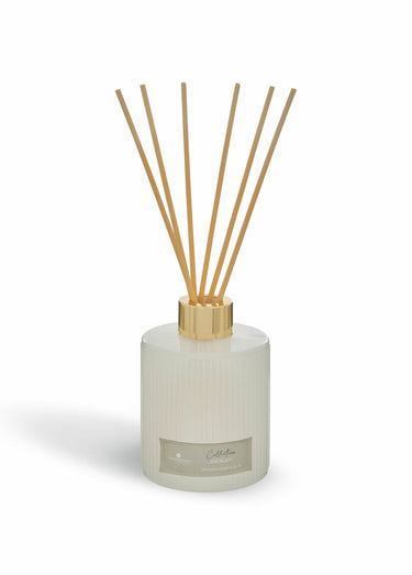 Diffuseur de parfum Albie, verre strié Blanc