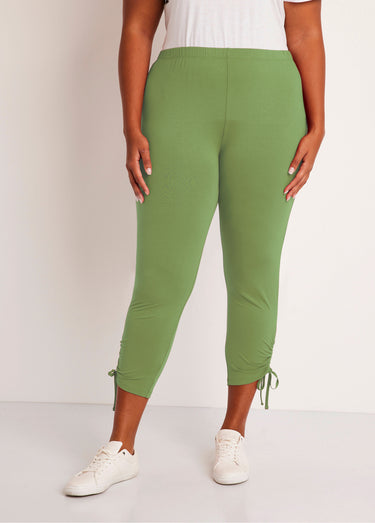 Legging court ceinture élastiqué Uni Tilleul