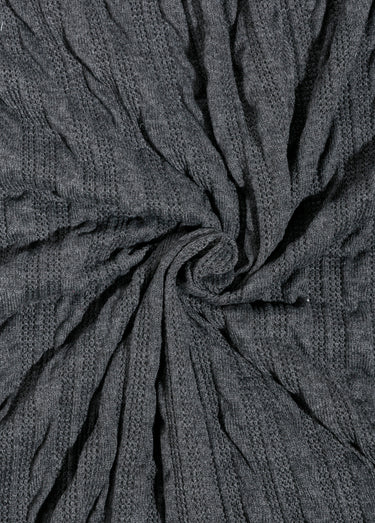 Coupon tissu jersey gaufré, anthracite Souris