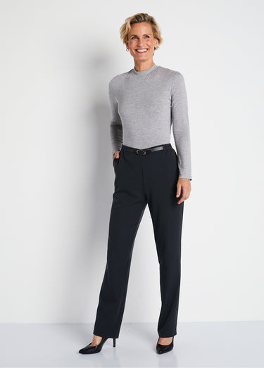 Pantalon infroissable taille semi élastiquée Marine