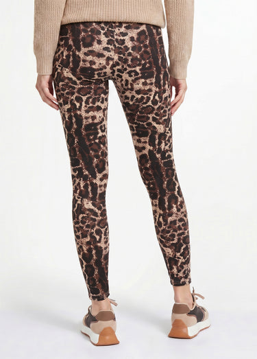 Legging taille élastiquée jacquard peau de bête Beige/Noir