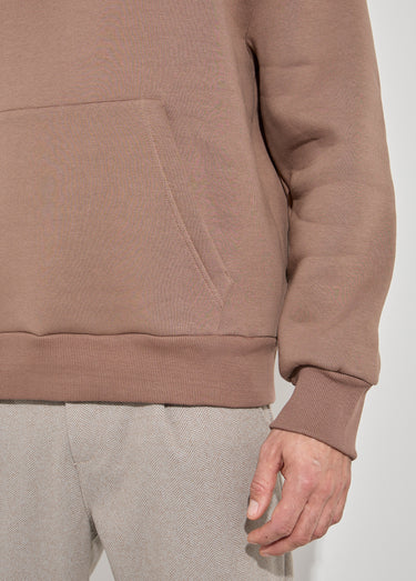 Sweat-shirt zippé molletonné à capuche Camel