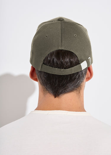 Casquette en twill de coton patch gomme Olive