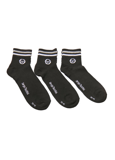 Chaussettes de sport basses à côtes Noir Lot 3