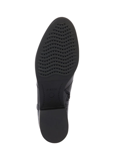 Bottines en cuir lisse et respirant Noir