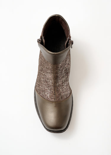 Boots cuir largeur confort double glissière Bronze