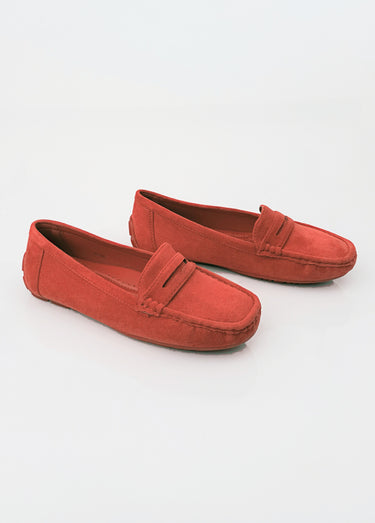 Mocassins essentiels, simili cuir suédé Rouge