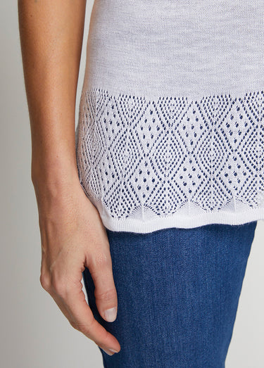 Pull manches courtes kimono Blanc