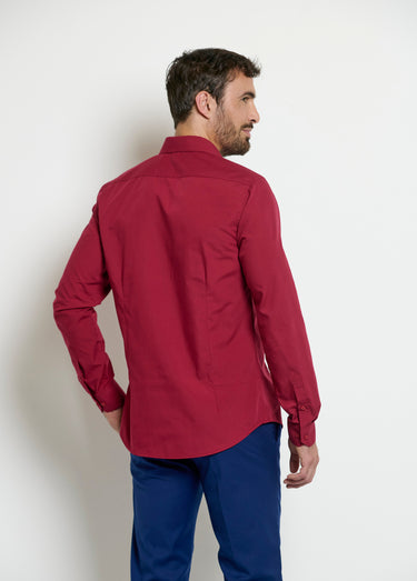 Chemise classique homme col standard Bordeaux