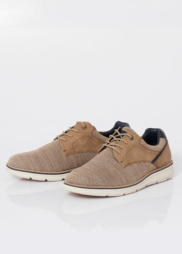 Derbies multimatières à lacets Beige