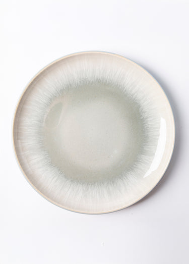 Service de table en grès émaillé 12 pièces, Iris 1 Bleu / Gris