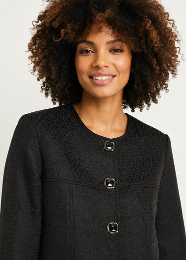 Veste ras de cou manches 3/4 Noir