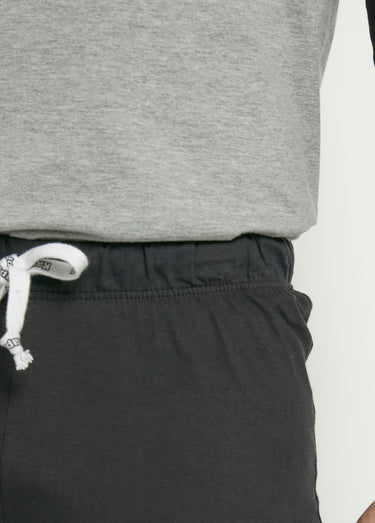 Pyjama long en coton logo placé Noir