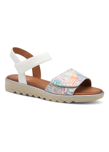 Sandales confortables semelle compensée Blanc