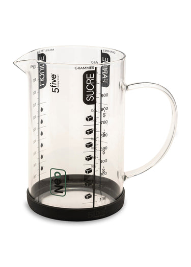 Verre doseur 1L, base silicone Transparent