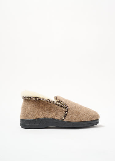 Chaussons montants chauds fourrés laine Camel