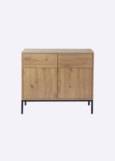 LENNY Buffet 2 portes système push/pull Chêne