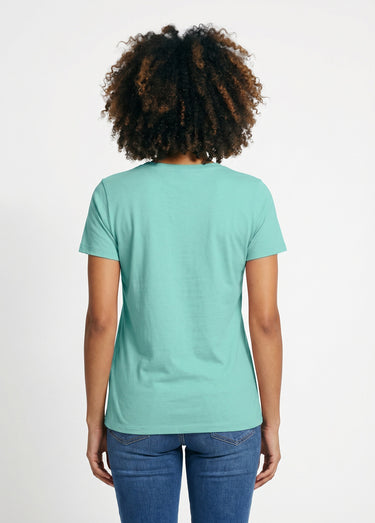 T-shirt manches courtes brodé ou imprimé Uni vert d'eau