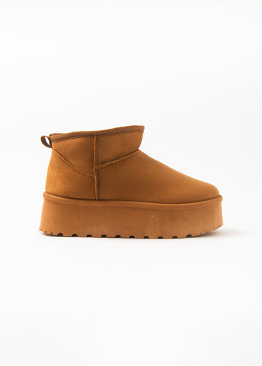 Boots fourrées chaudes façon suédine Camel