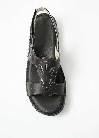 Sandales largeur confort bride scratchée Noir