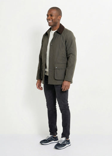 Veste déperlante avec col en velours Kaki
