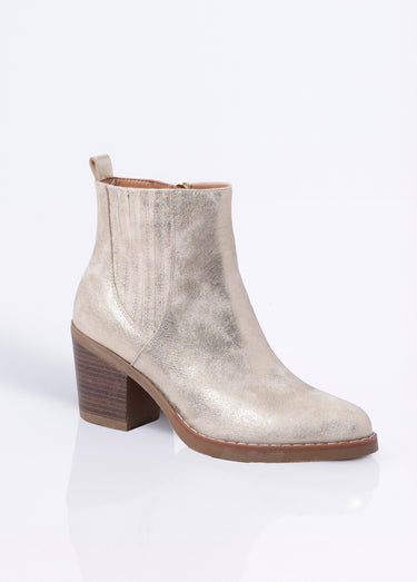 Boots métallisées à talon thème western Dore