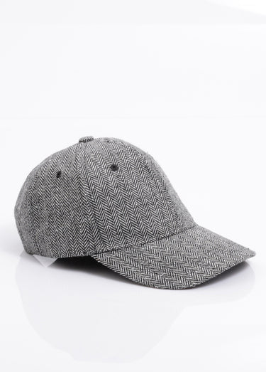 Casquette en textile motif chevrons Gris
