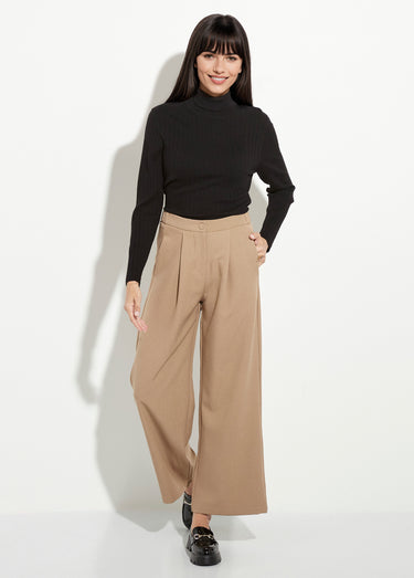 Pantalon tailleur fluide élastiqué Beige