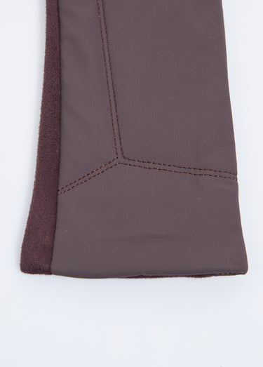 Gants tactiles bi-matière velouté et imperméable Marron