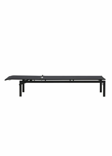 Chaise longue en acier et résine tressée Noir