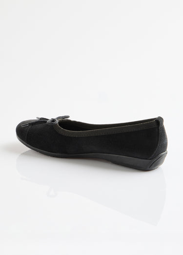 Ballerines souples largeur confort cuir velouté Noir