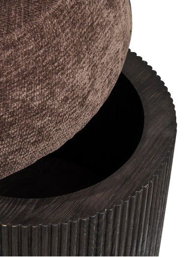 Pouf de rangement bimatière CHRISTCHURCH Brun Fonce
