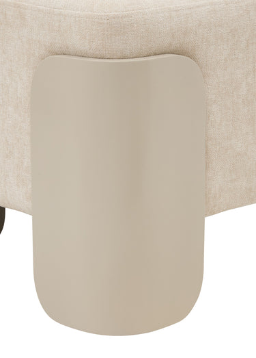 Pouf design en chenille avec pieds MIZAR Ivoire
