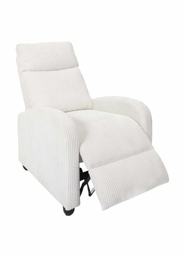 Fauteuil multipositions velours cotelé Blanc Casse