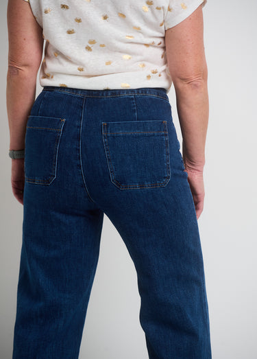 Pantalon à pont en jean coupe flare Brut